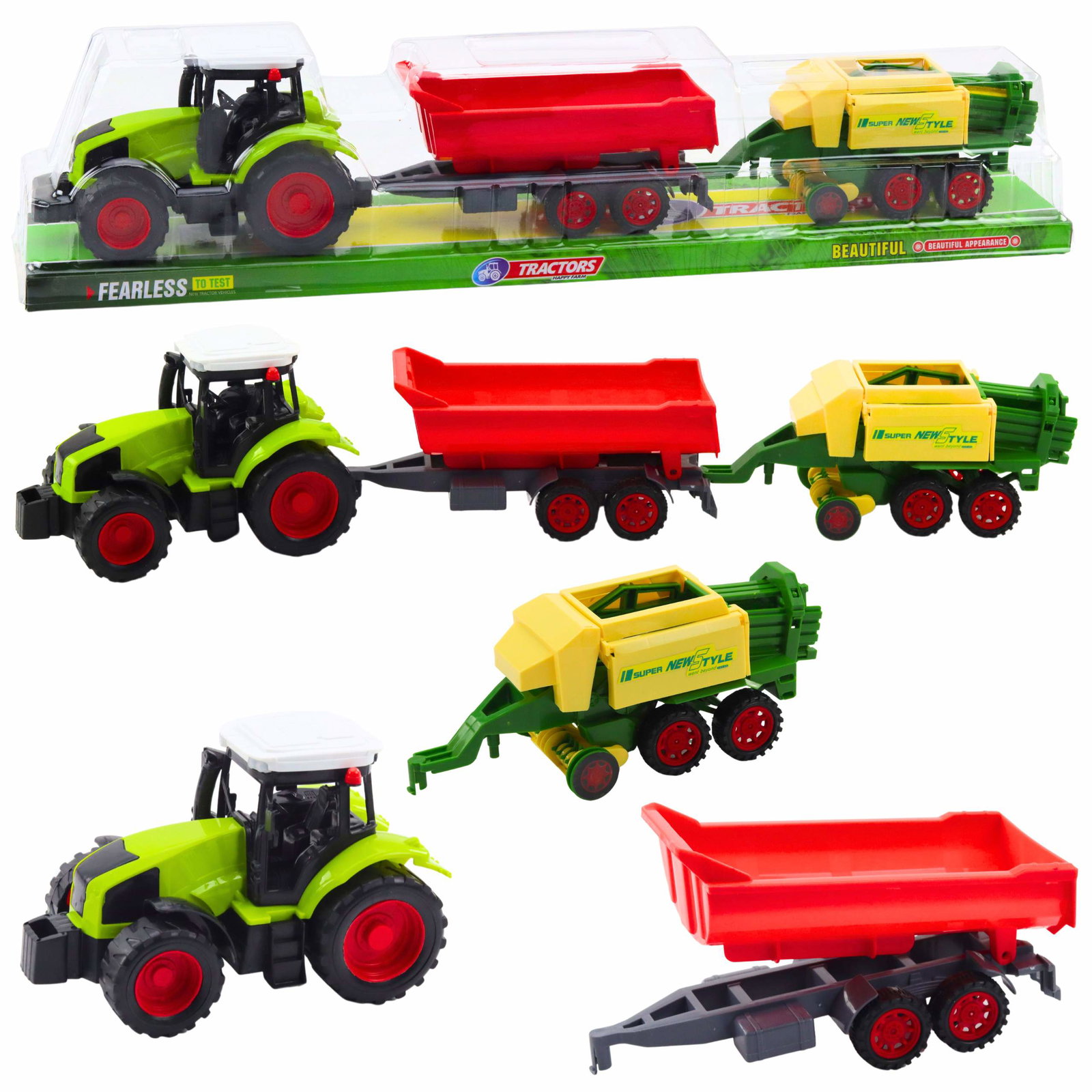 Traktor Rolniczy fra Przyczepą i Prasą