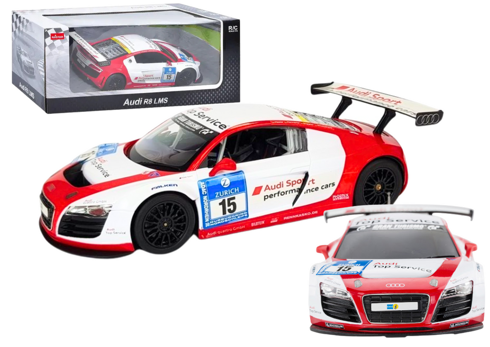 Fjernbetjening Audi R8 LMS Sportsvogn, Hvid