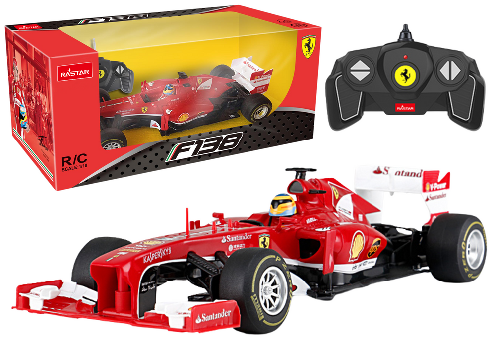 RC Ferrari F1 bil, skala 1:18, rød