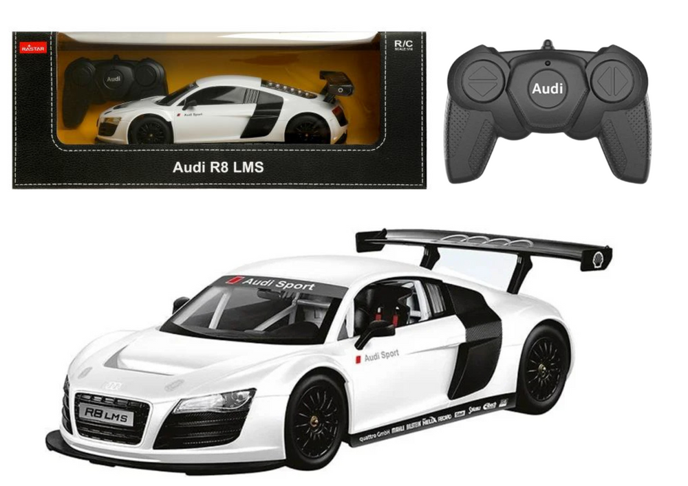 RC Sportsvogn 1:18 Fjernbetjening Audi R8 Hvid