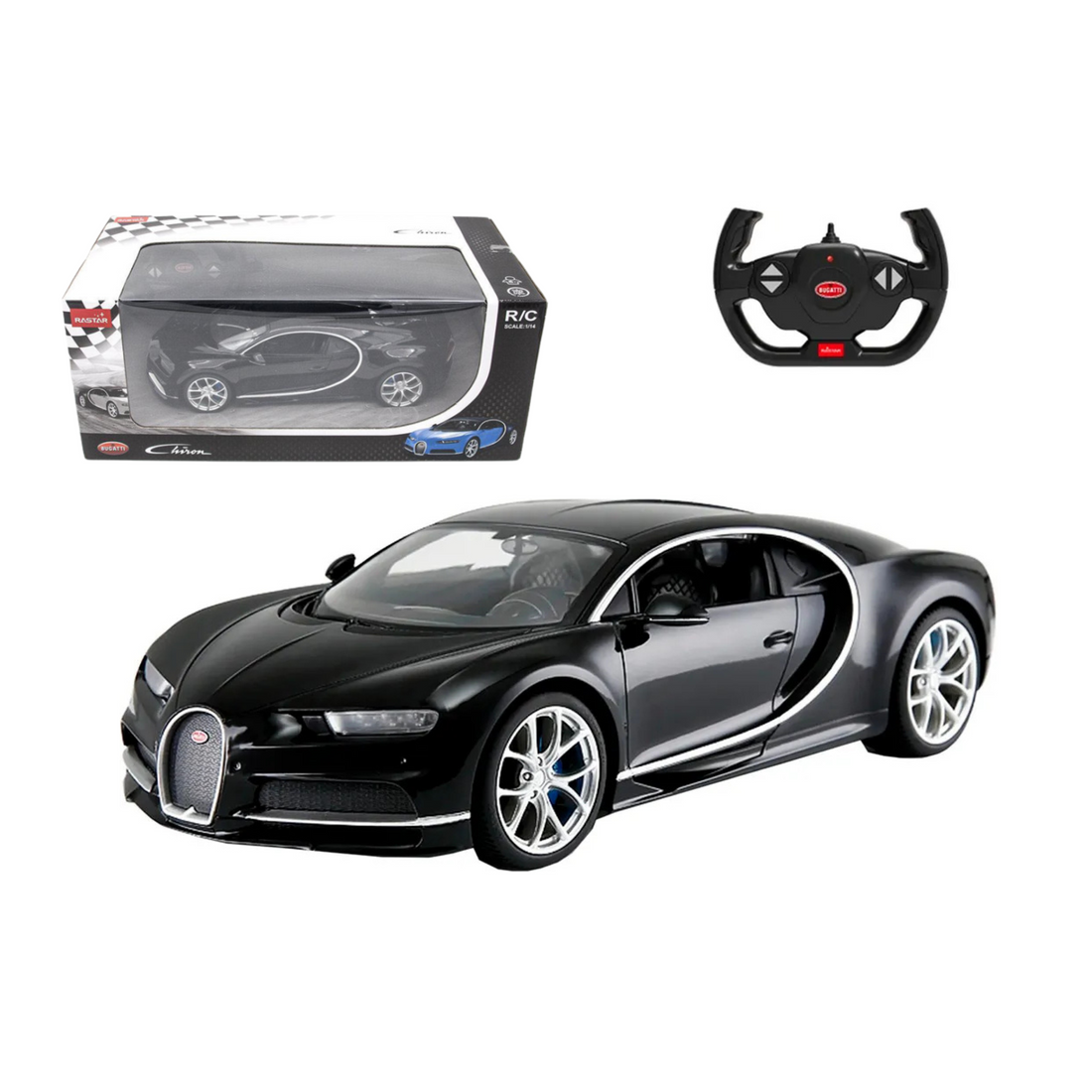 Fjärrstyrd bil, skala 1:14, svart Bugatti Chiron | Hem & Hobby | Pryloteket