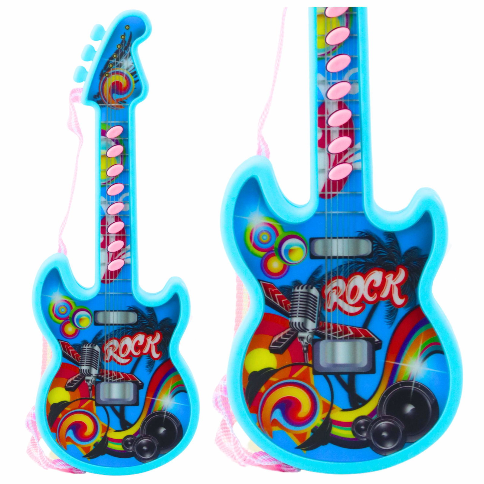 El-guitar til børn, blå, 29 cm
