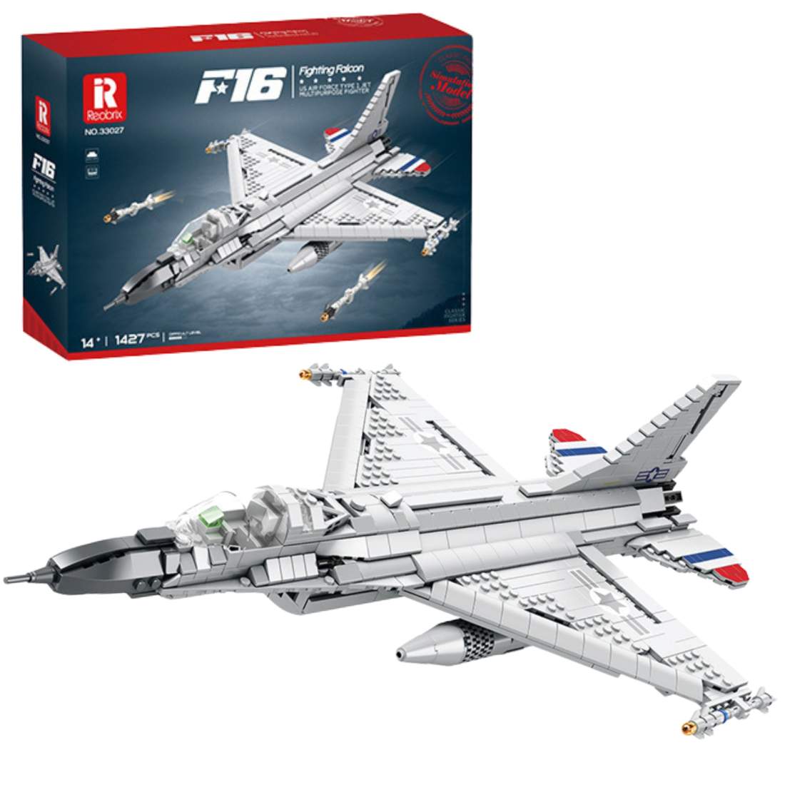 F-16 Fighter Jet Byggklossar Set, 1427 delar | Hem & Hobby | Pryloteket