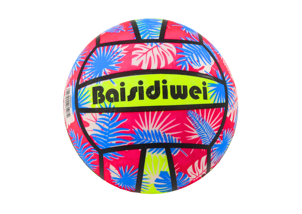 Ljus gummiboll, rosablå bladdesign, 24 cm | Hem & Hobby | Pryloteket