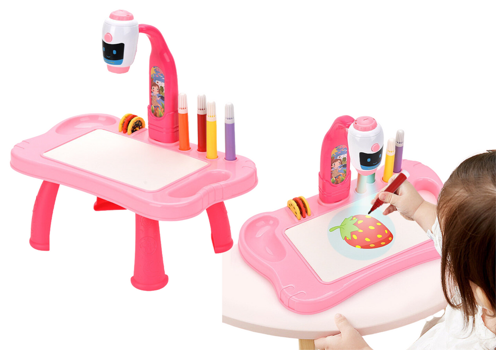 Miniprojektorbord Robot 2-i-1 tilbehør Pink