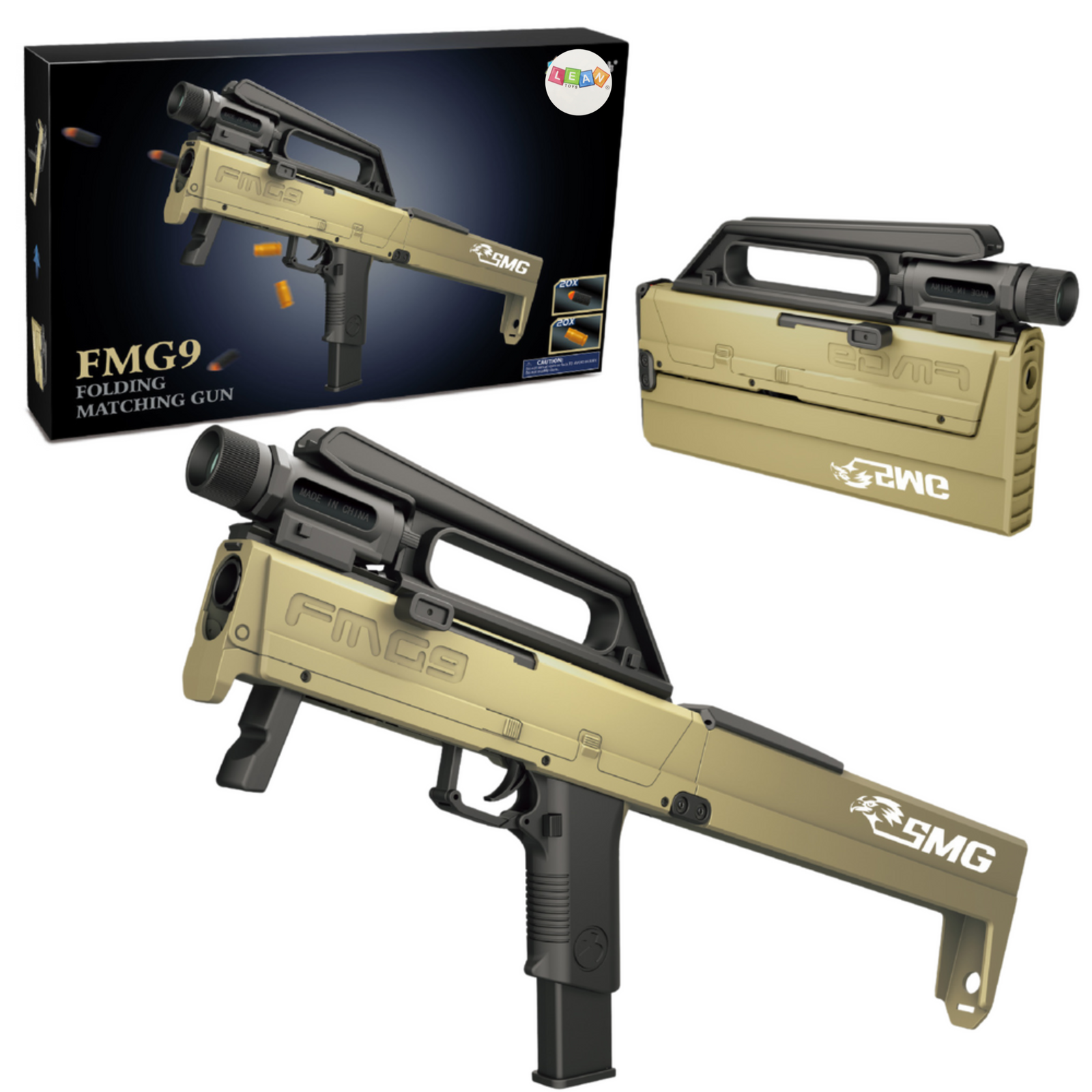 Foldelig skum Dart Gun med skaller og lommelygte