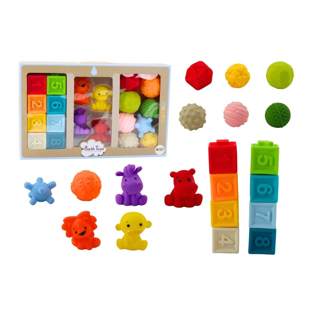 Mjuka badblock, 20 stycken, djurformer | Hem & Hobby | Pryloteket