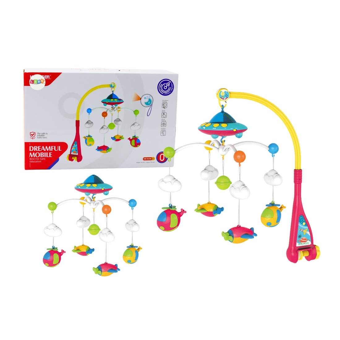 Spjälsäng mobil med UFO Planes projektor, 108 melodier | Hem & Hobby | Pryloteket