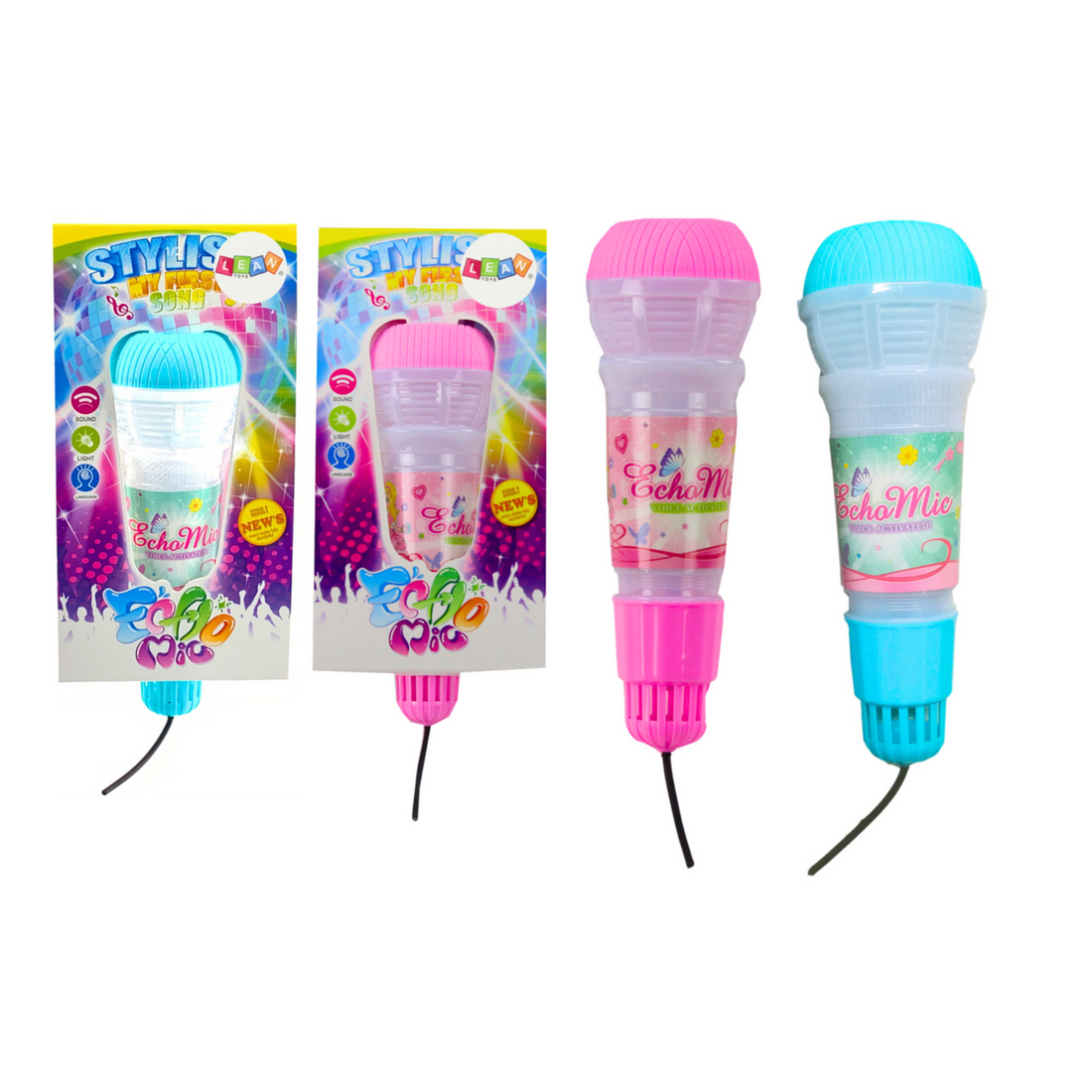 Karaokemikrofon för barn med ekoeffekt, rosa/blå | Hem & Hobby | Pryloteket