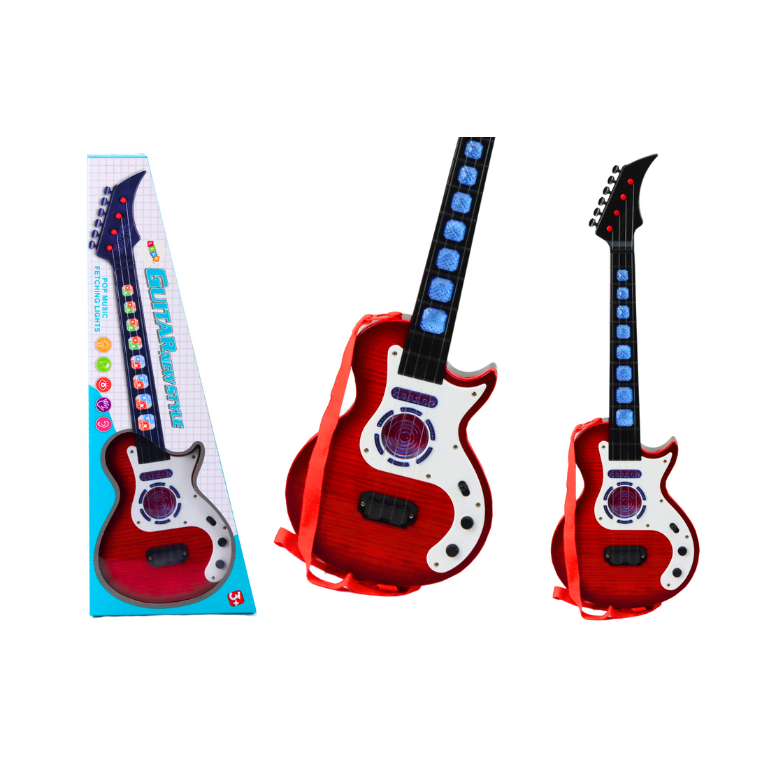 Elgitarr för barn med lampor, röd | Hem & Hobby | Pryloteket