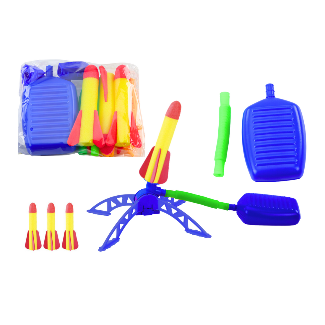 Foam Raket Launcher Set med pump – Blue Outdoor | Hem & Hobby | Pryloteket
