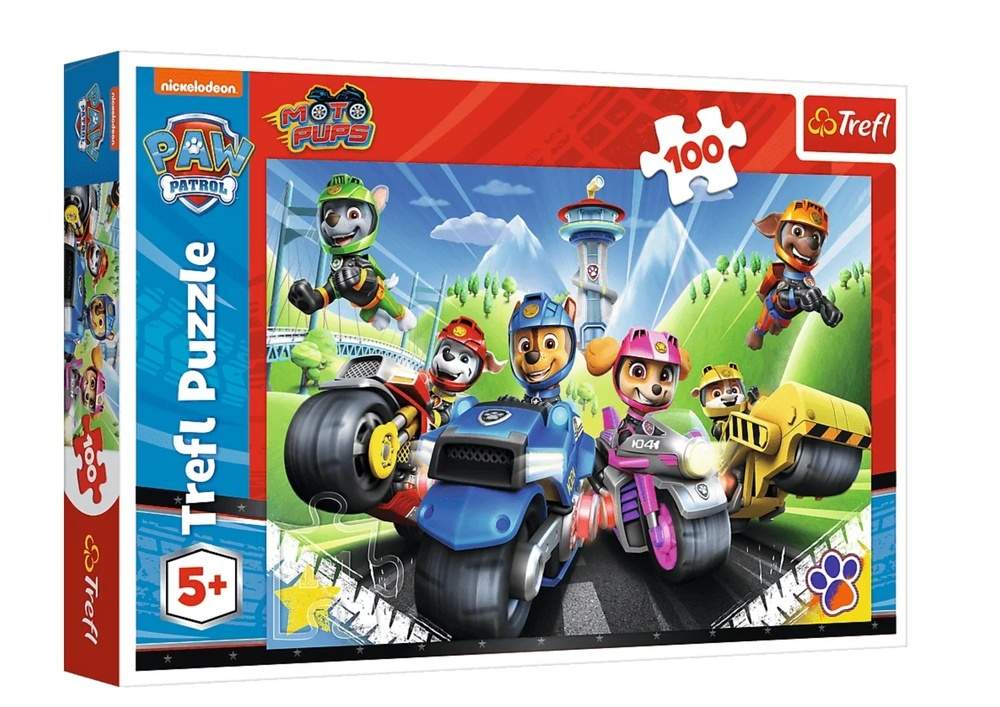 Puslespil – 100 brikker – Paw Patrol på motorcykler