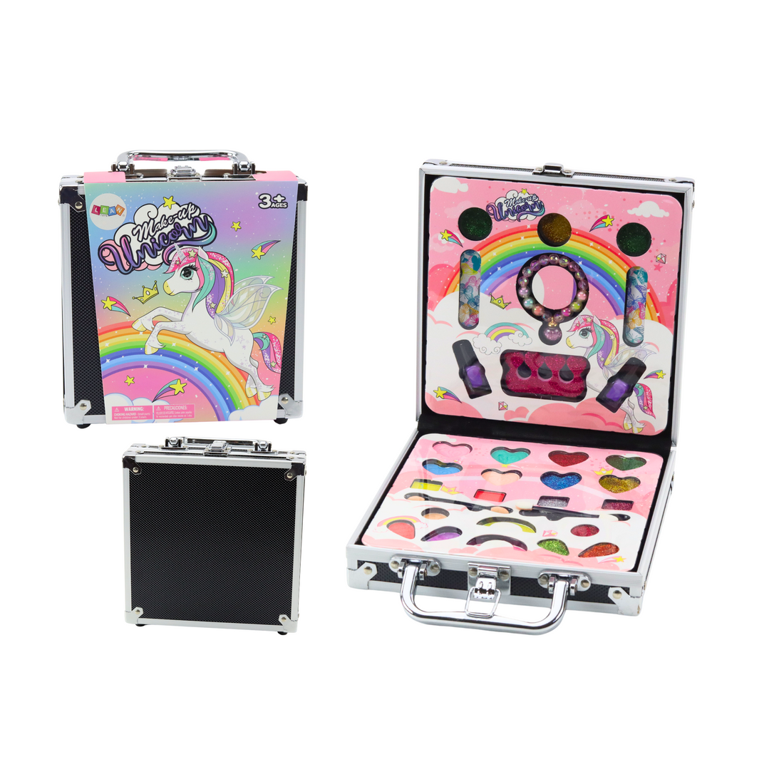 Skönhetsset i fodral – Ögonskuggor, Glitter, Polish, Svart | Hem & Hobby | Pryloteket