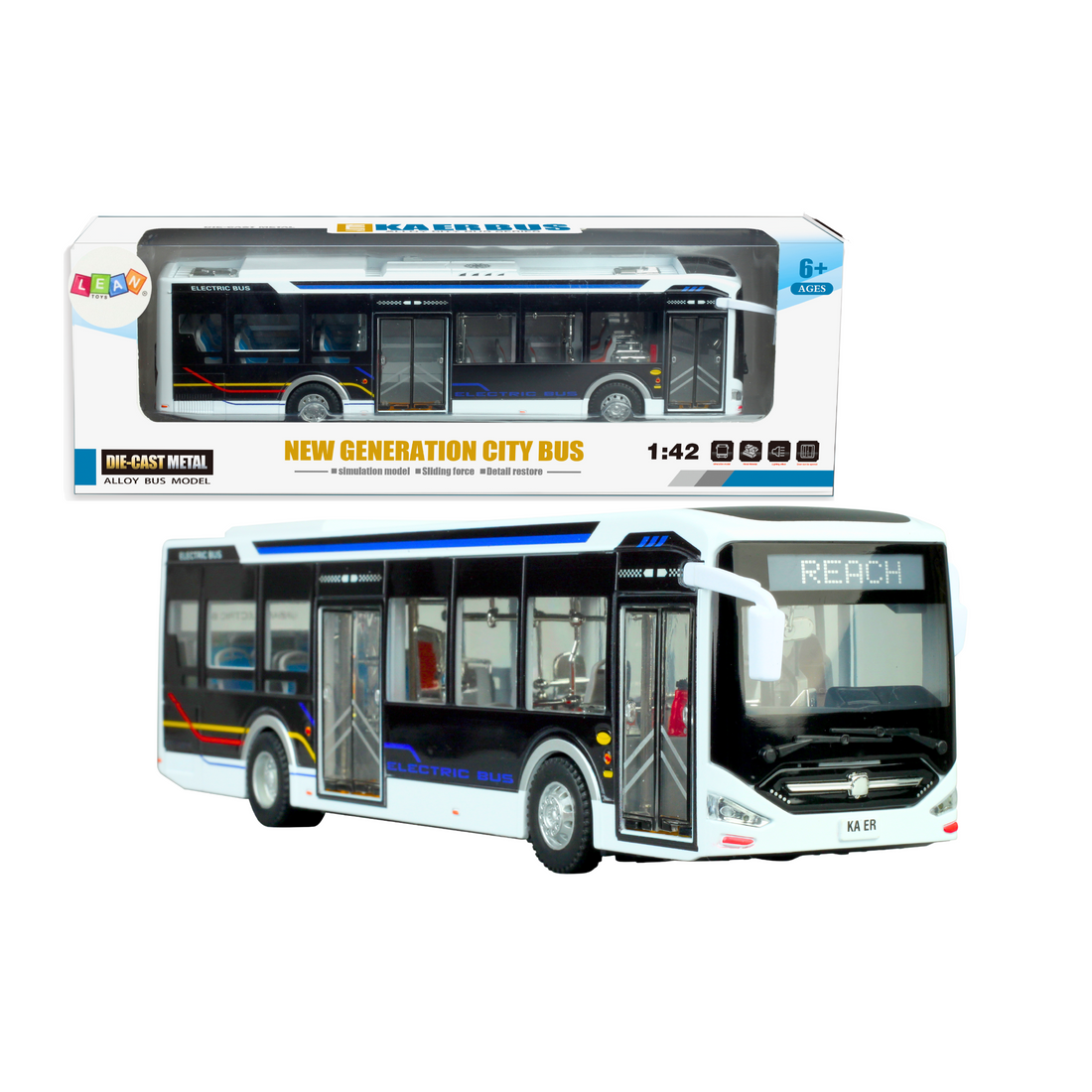 Elektrisk stadsbuss 1:42 Skala metall med lampor | Hem & Hobby | Pryloteket