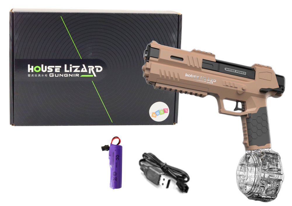 Automatisk vandpistol, brun gennemsigtig beholder