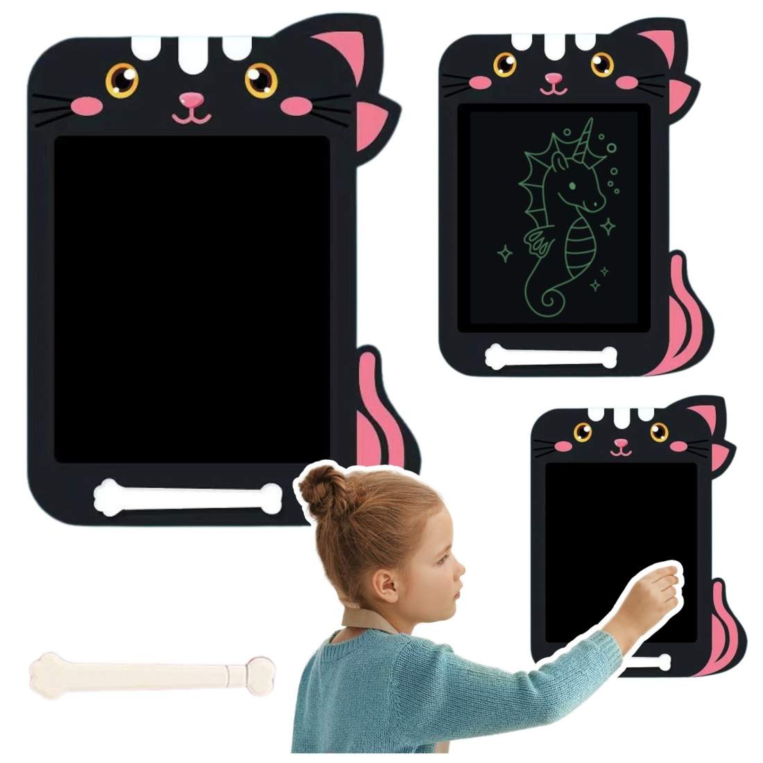 LCD ritplatta med penna – Black Cat Design | Hem & Hobby | Pryloteket