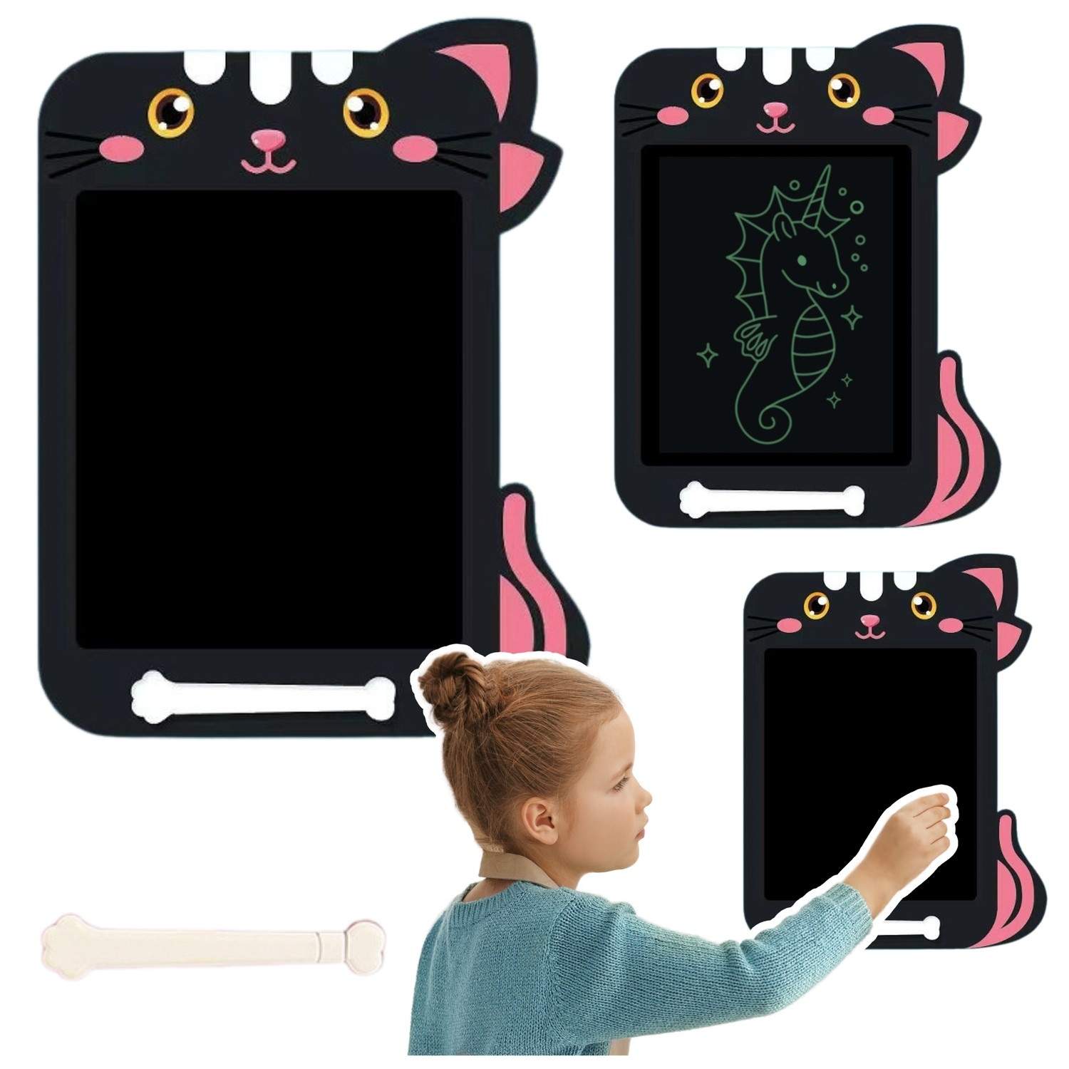 LCD tegnetablet med stylus – Black Cat Design