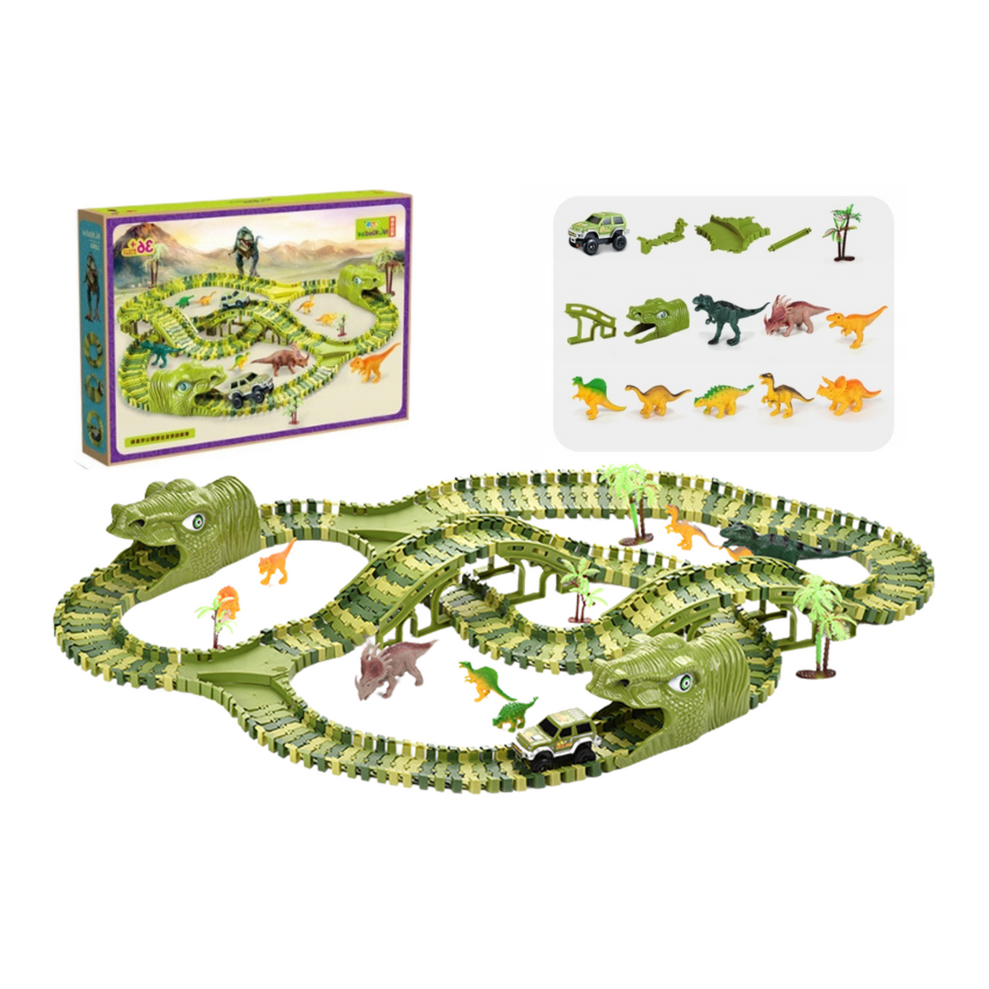 DIY Dinosaur Race Track Set, 240 delar | Hem & Hobby | Pryloteket