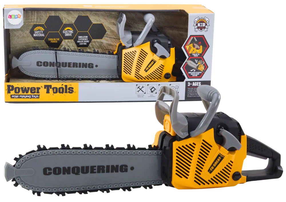 Motorsavslegetøj til børn med gummiklinge, lys og lyde