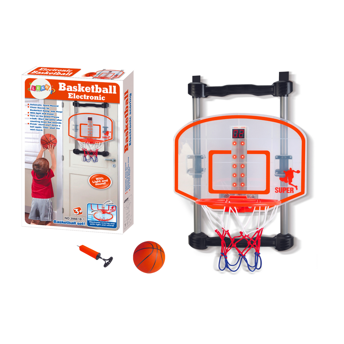 Justerbar inomhusbasketbågset med boll och pump | Hem & Hobby | Pryloteket