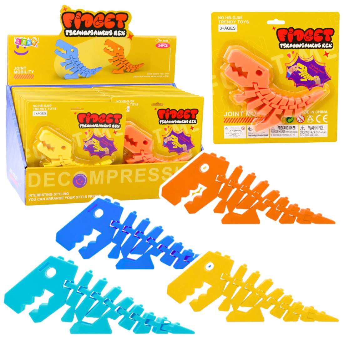 3D Dinosaur Puzzle Fidget Toy, flexibel, blandad | Hem & Hobby | Pryloteket