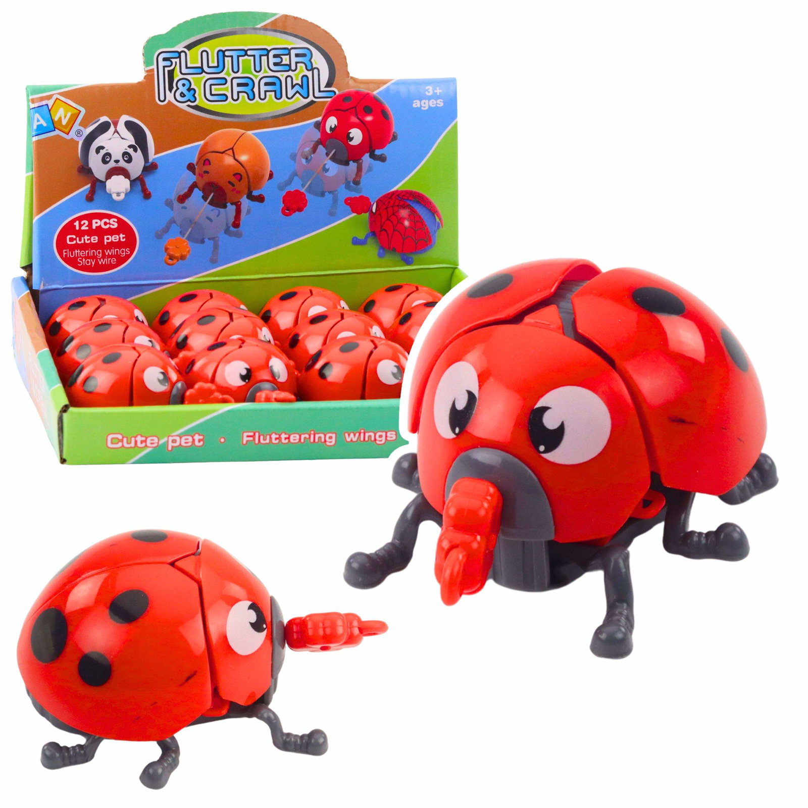 Wind-Up Ladybug Legetøj – Bevæger ben og vinger