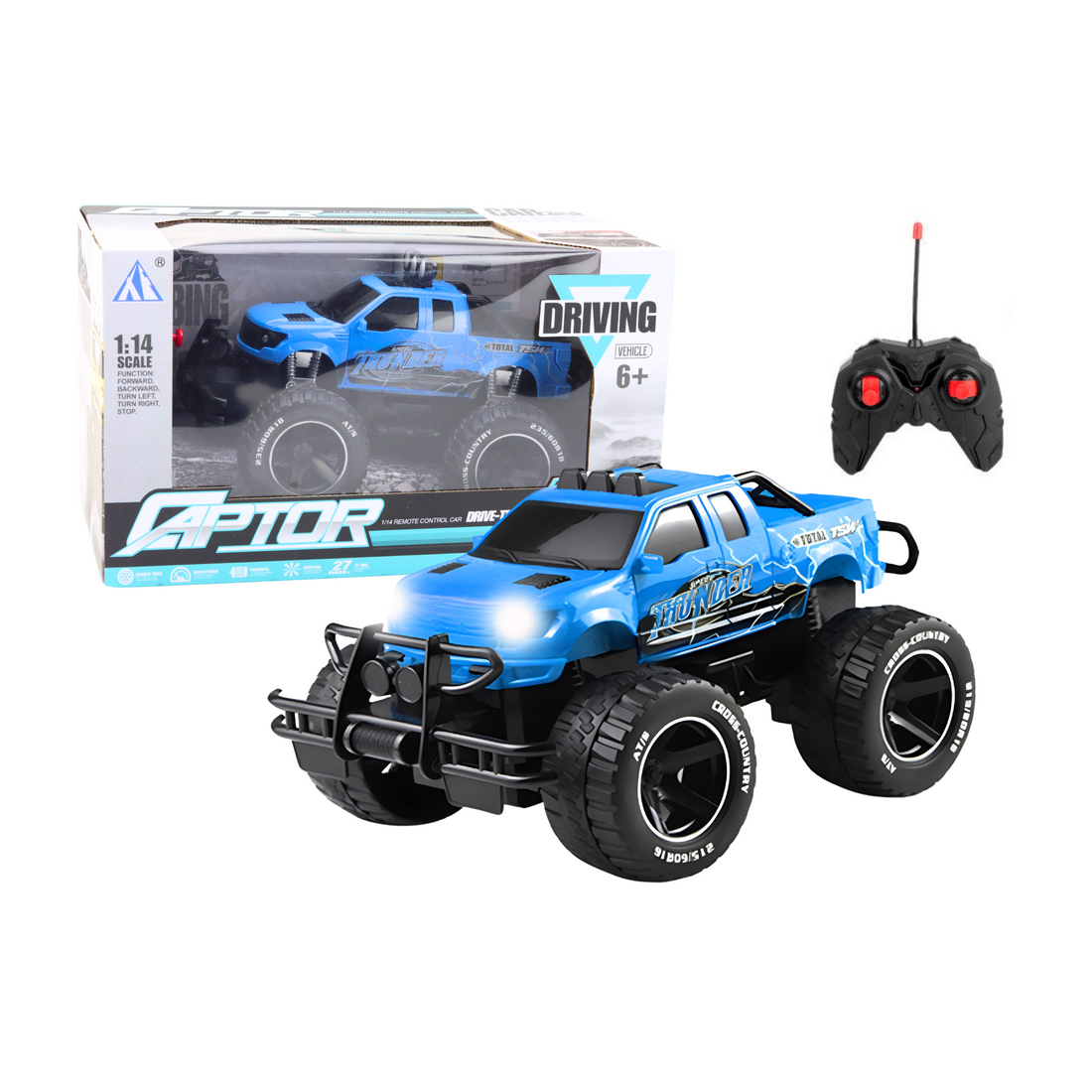 Fjärrkontroll Terrängbil 1:14 Skala, Blå | Hem & Hobby | Pryloteket