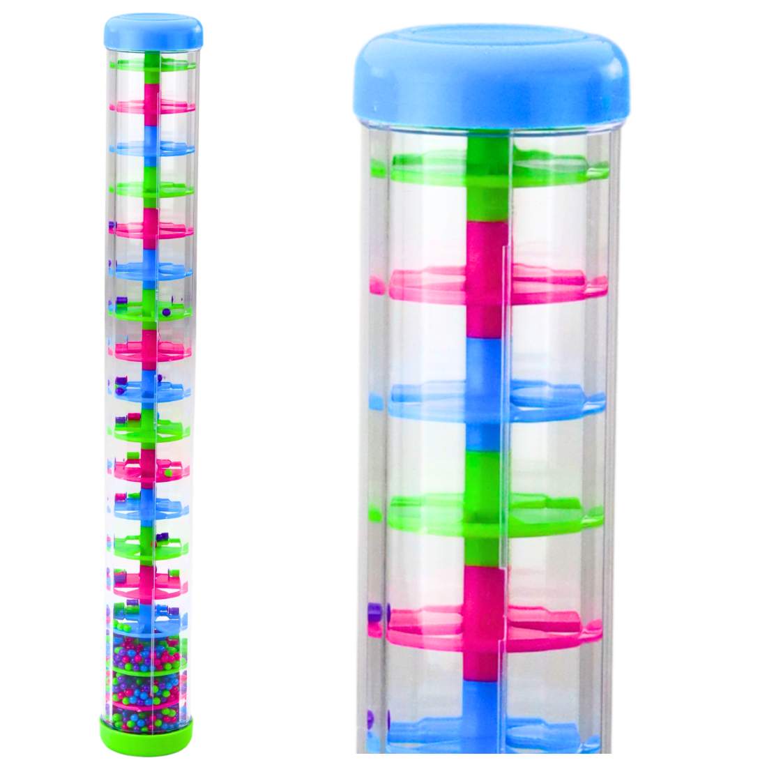 Sensorisk regnrörsskalla med färgglada pärlor, 40 cm | Hem & Hobby | Pryloteket