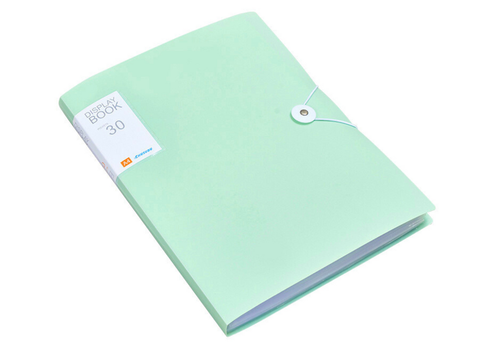 Plastmappe med elastik, 30 ark, grøn A4