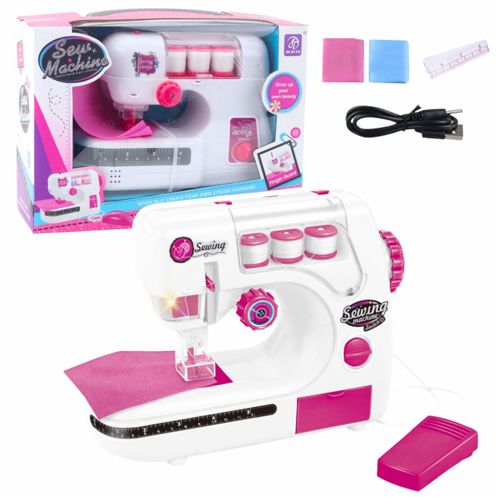 Symaskin för barn med tråd, tyg, ljus, ljud | Hem & Hobby | Pryloteket