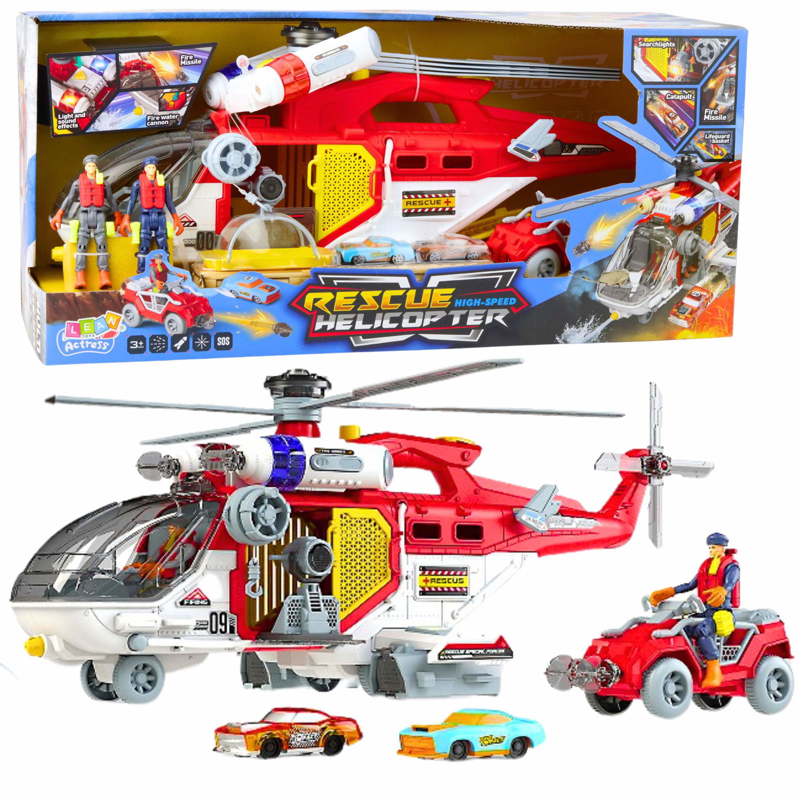 Redningshelikopter med lys og lyde