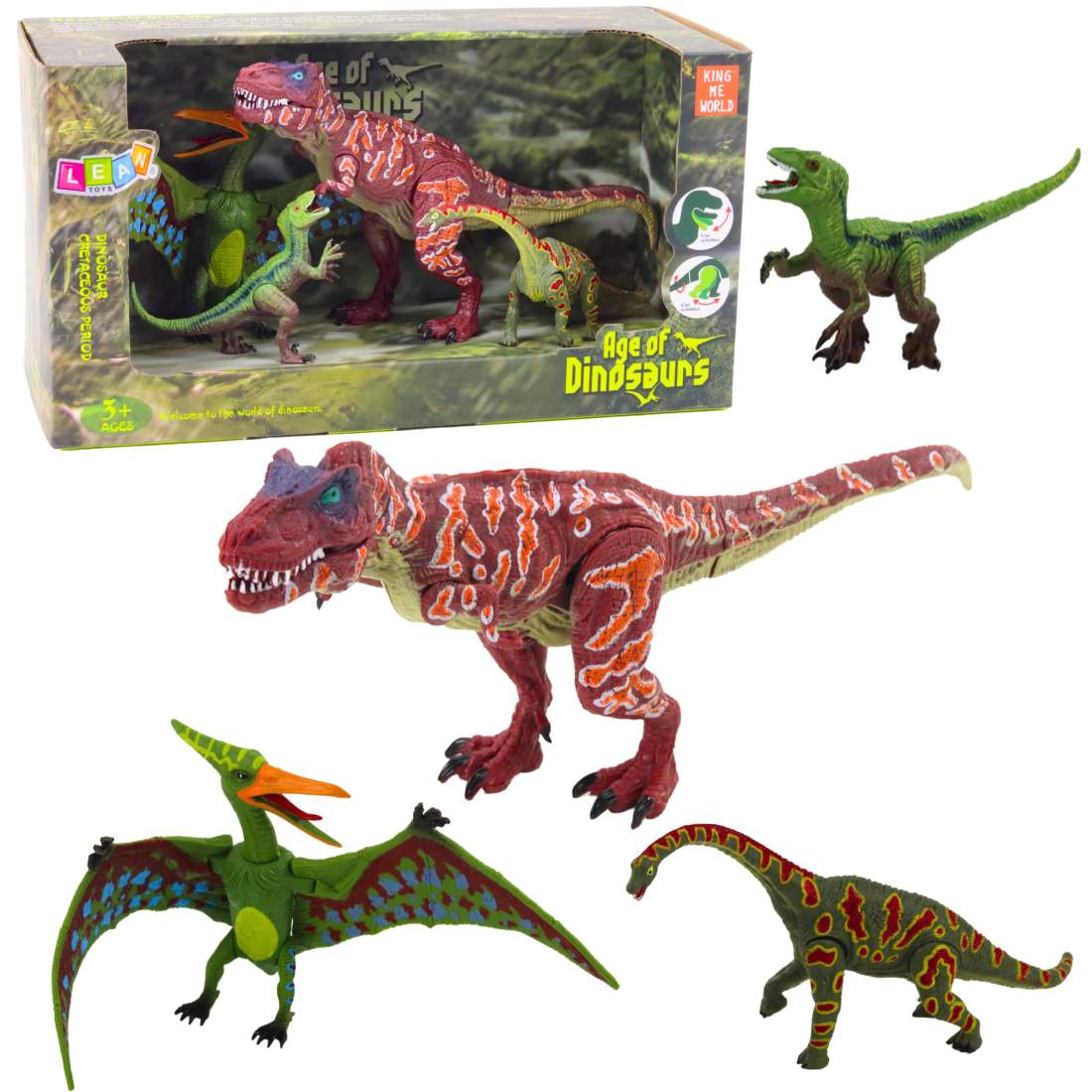 Set med dinosauriefigurer, rörliga ben och käkar, 4 delar | Hem & Hobby | Pryloteket