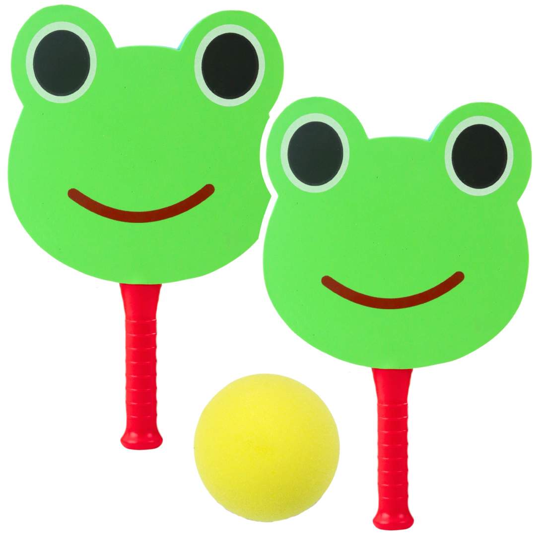 Soft Foam Paddle Ball Game Set – Green Frog Design | Hem & Hobby | Pryloteket