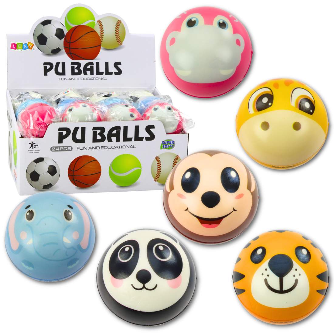 Foam Squeeze Ball, Animal Design, 7cm | Hem & Hobby | Pryloteket