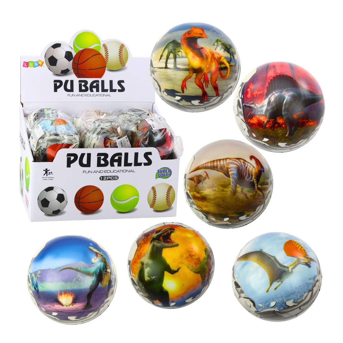 Stressboll i skum, dinosauriedesign, 7 cm | Hem & Hobby | Pryloteket