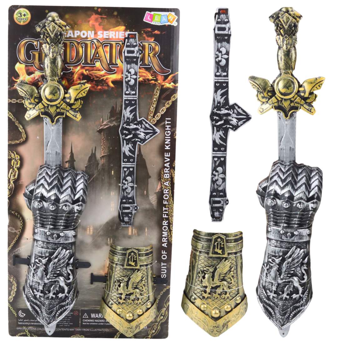 Gladiator Knight Set: svärd, vakter, dekorerat bälte | Hem & Hobby | Pryloteket