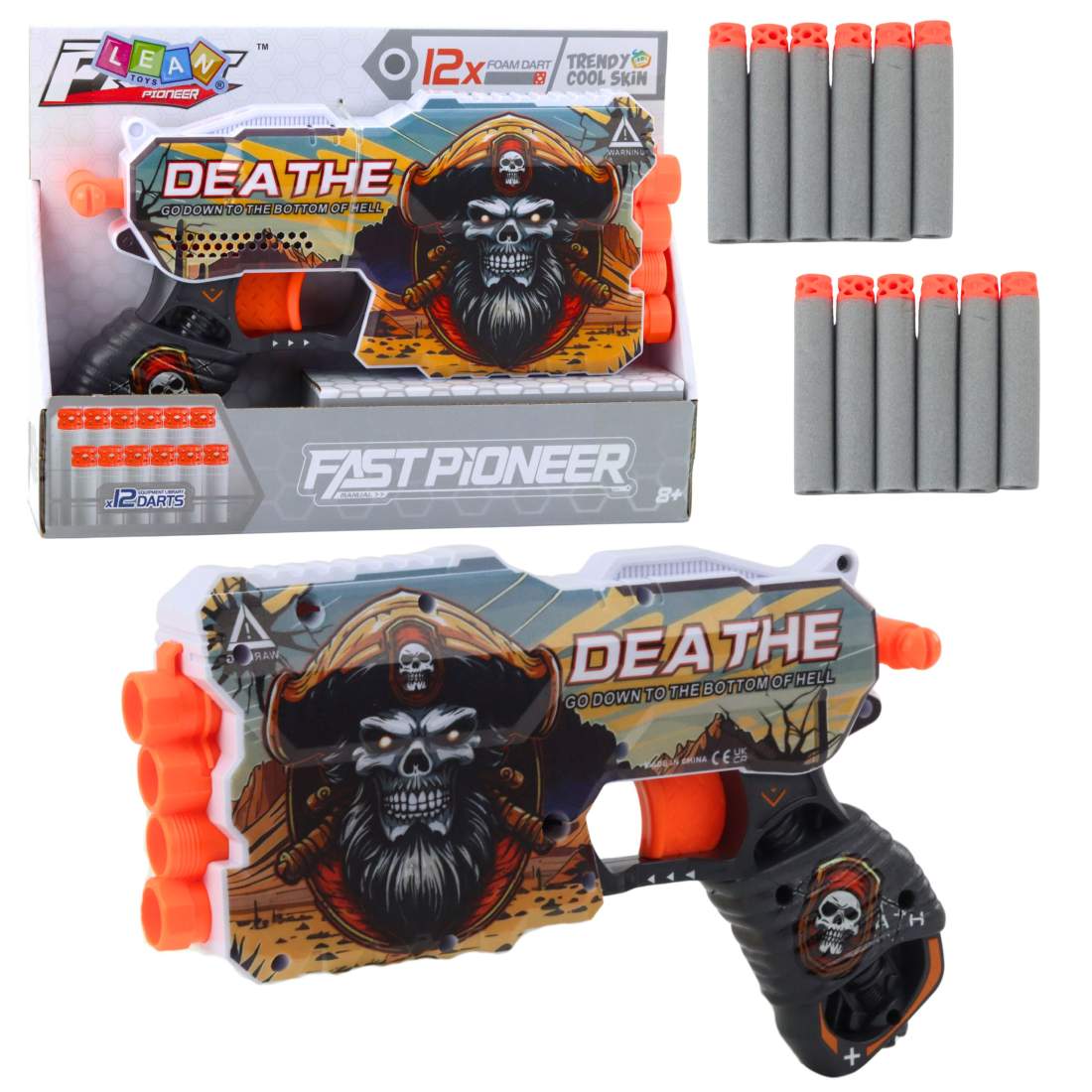 Foam Dart Gun med 4-pips piratmagasin, 12 pilar | Hem & Hobby | Pryloteket