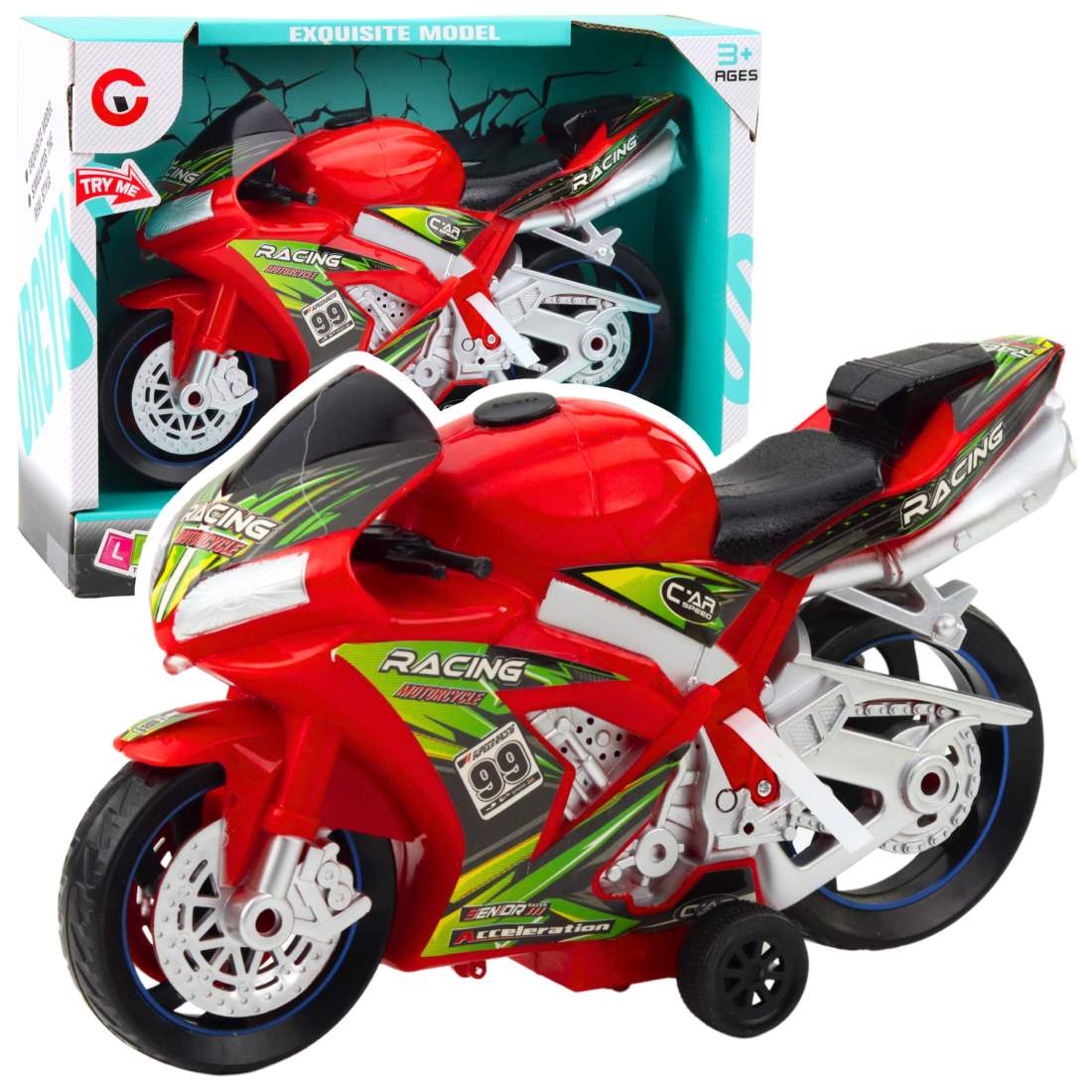 Röd Racing motorcykel med ljus och ljud | Hem & Hobby | Pryloteket