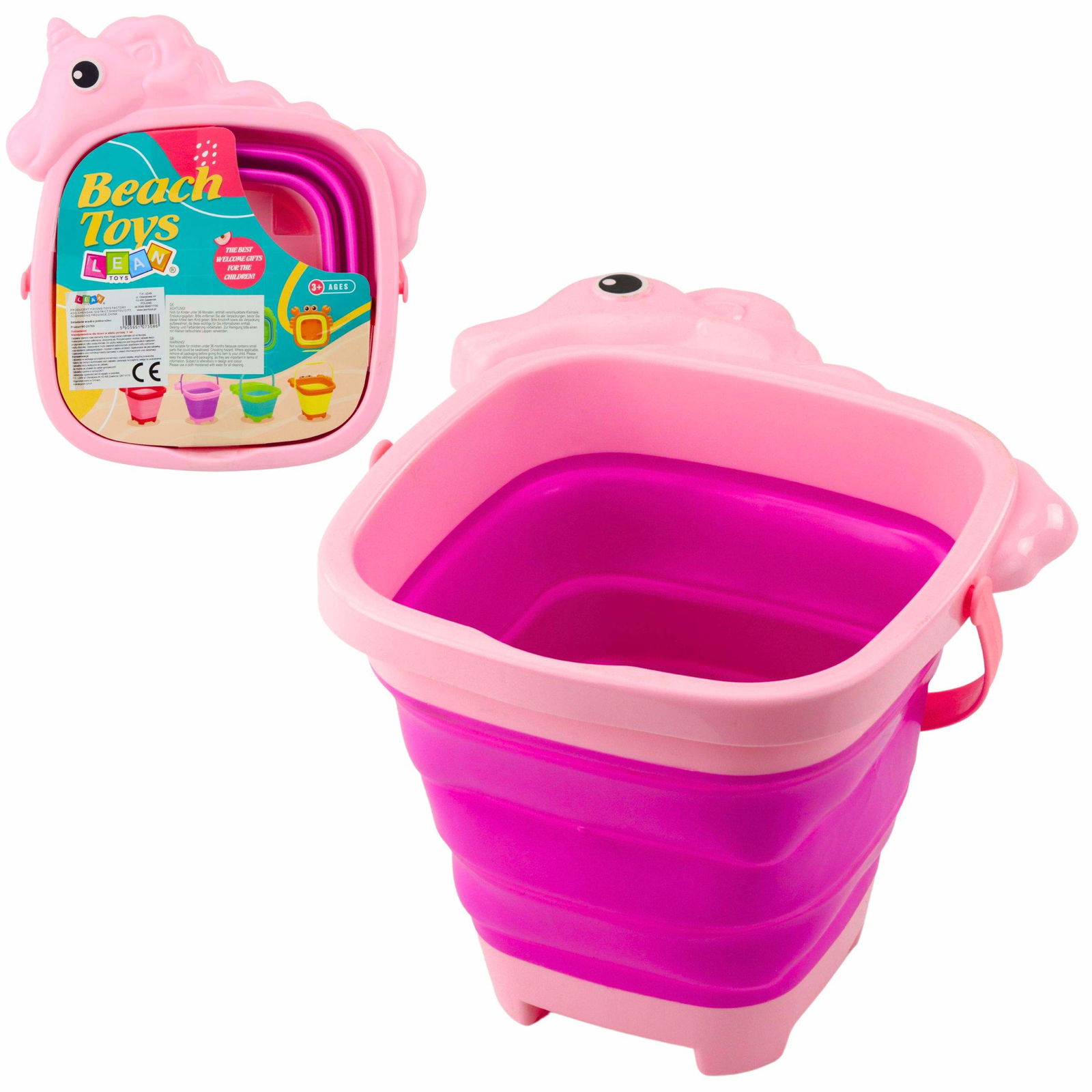 Sammenklappelig Pink Silikone Unicorn Beach Bucket