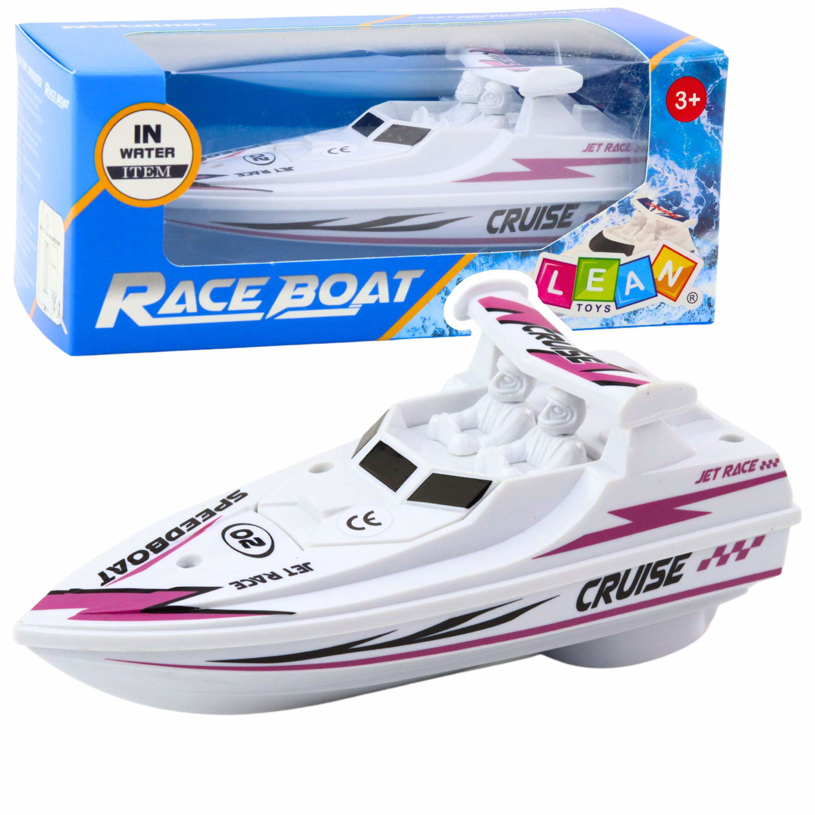 Batteridrevet hvidt flydende motorbådslegetøj