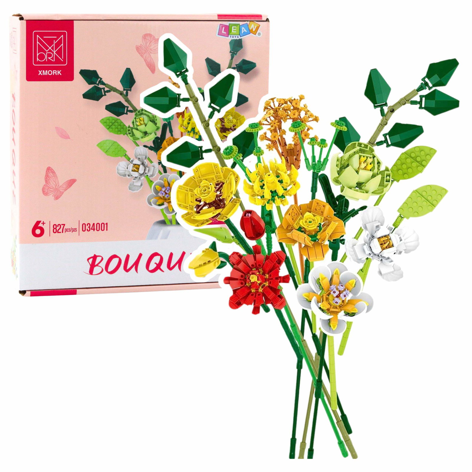 Byggeklodser Blomsterbuket, farverig, 827 stk