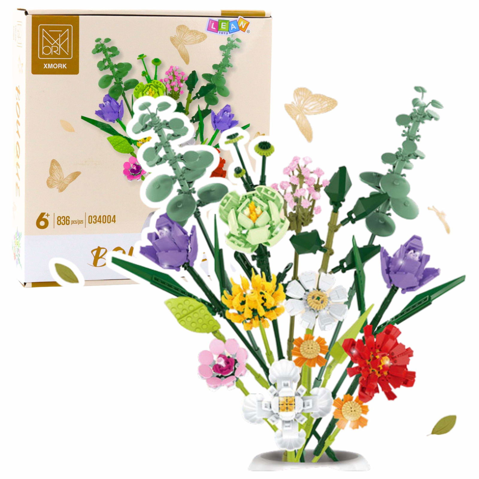 Byggeklodser Blomsterbuket, farverig, 836 stk