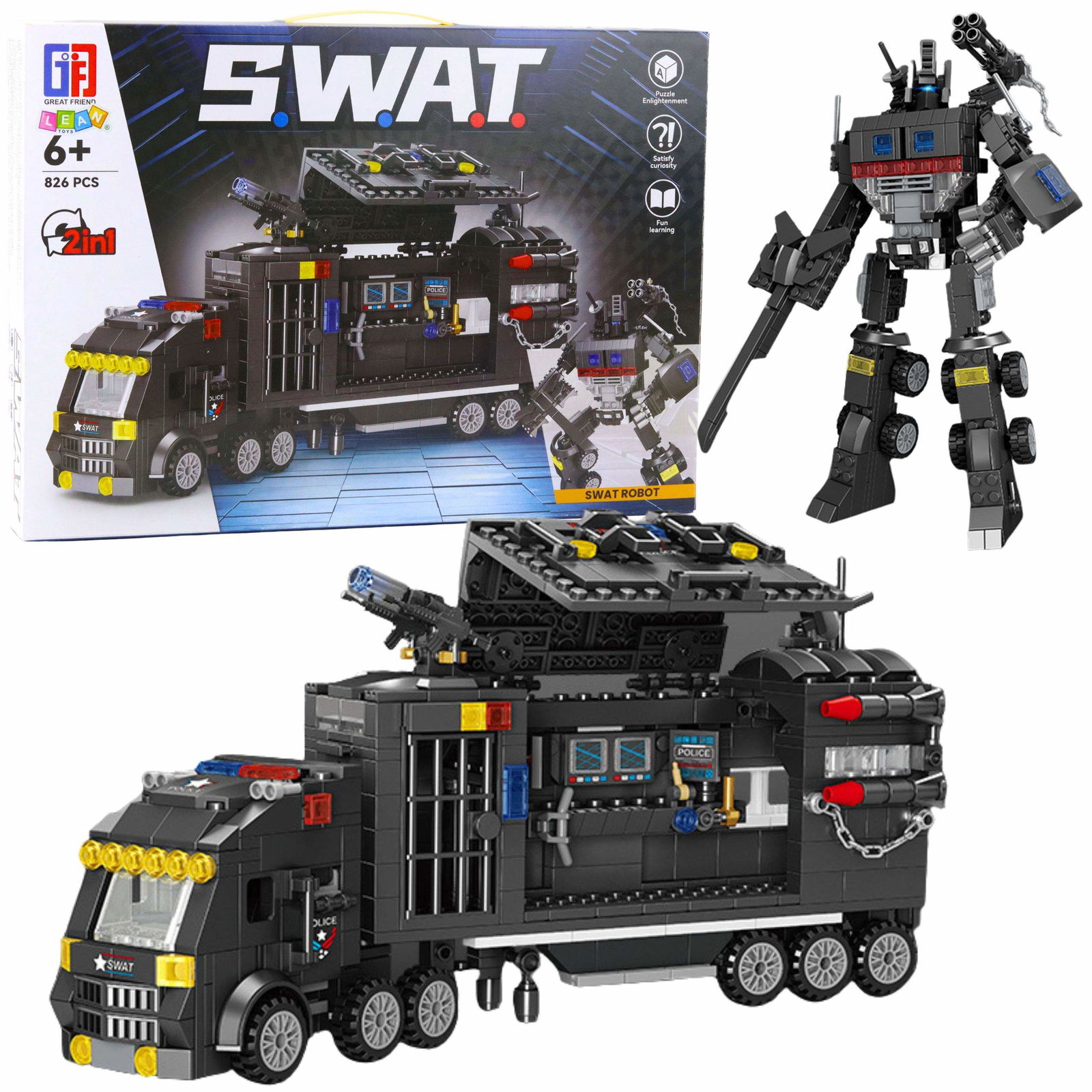 SWAT Police Robot byggeklodser, 826 stykker