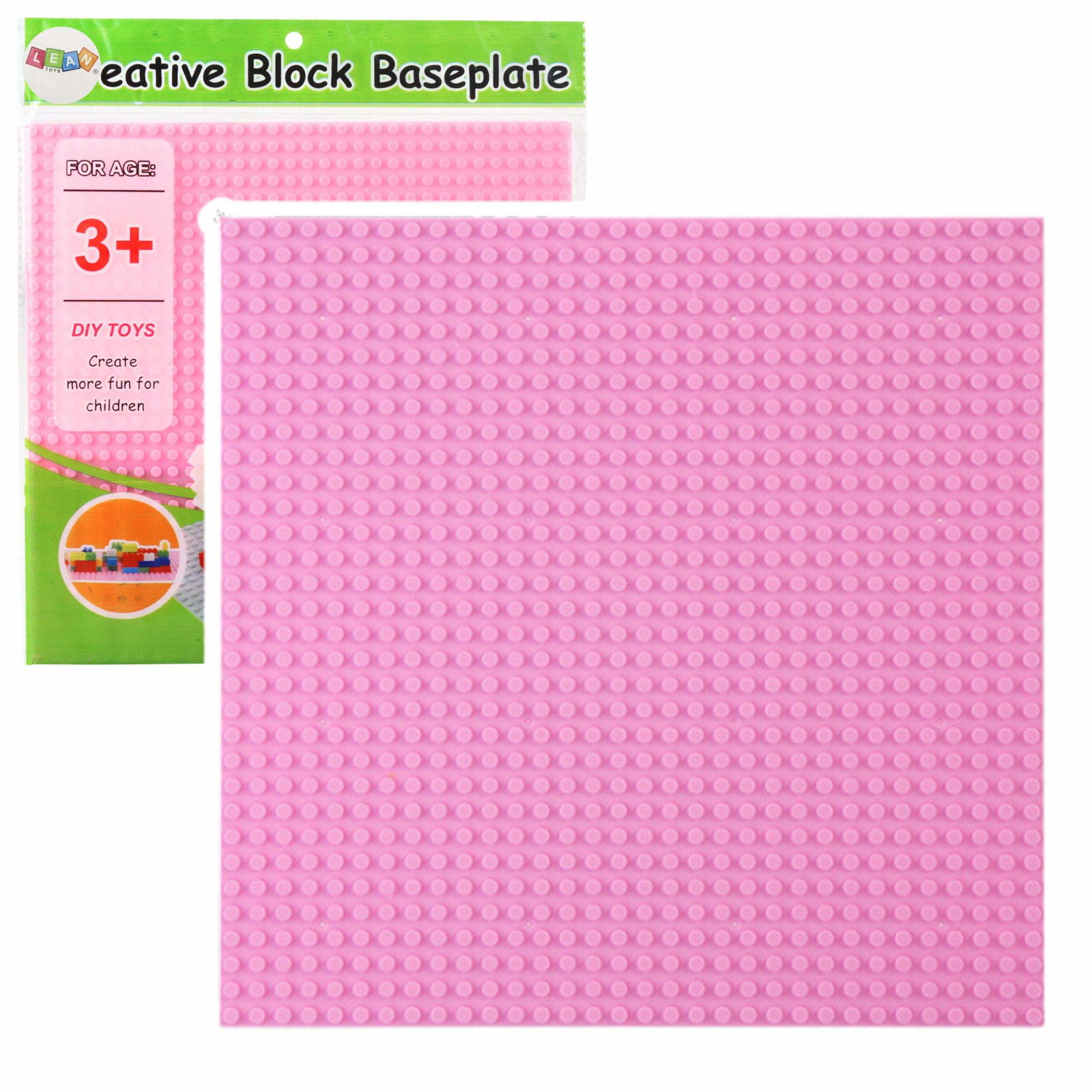 Pink Byggeklods Bundplade 25,5x25,5 cm
