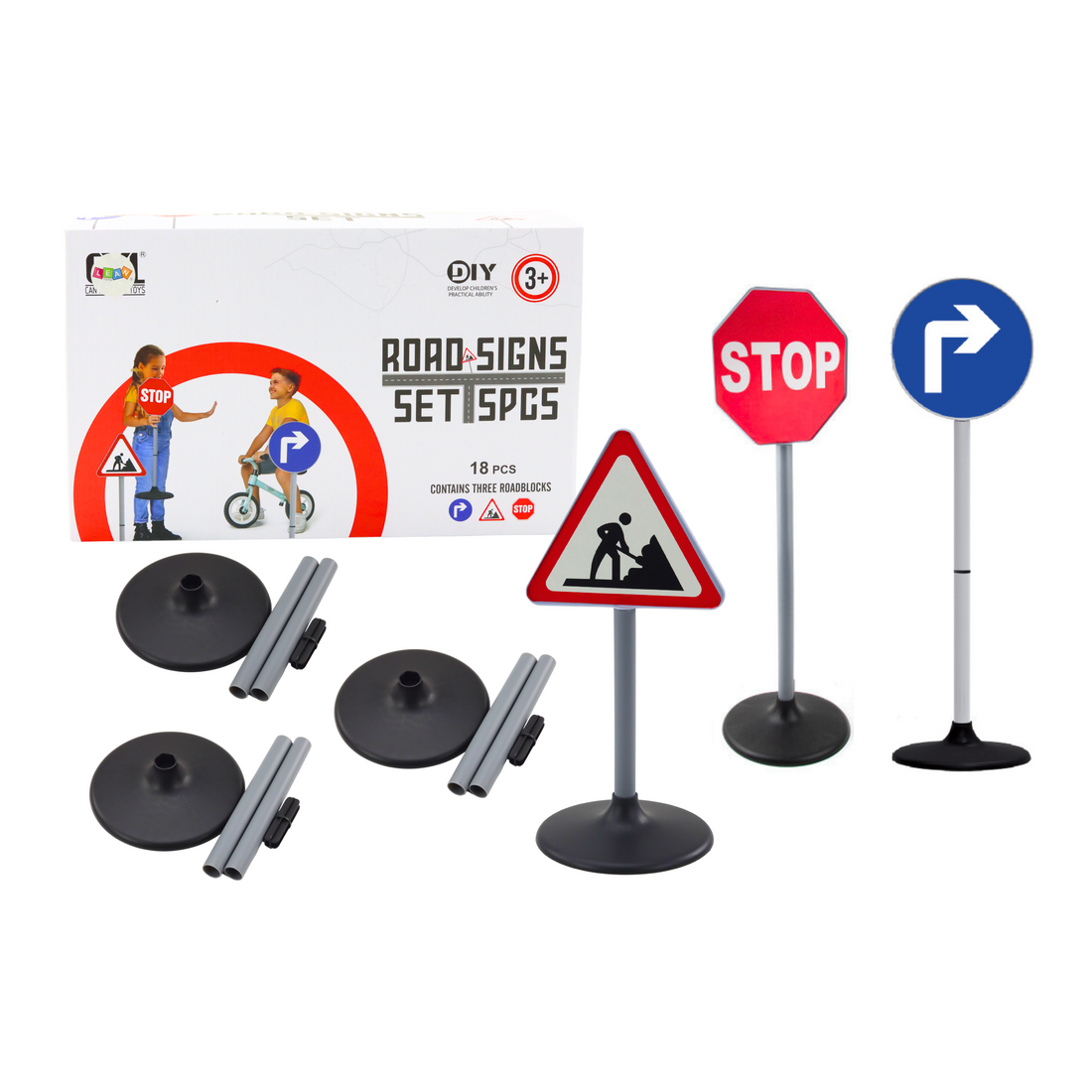 Utbildningsset: Stora trafikskyltar, 76cm, 3 stycken | Hem & Hobby | Pryloteket