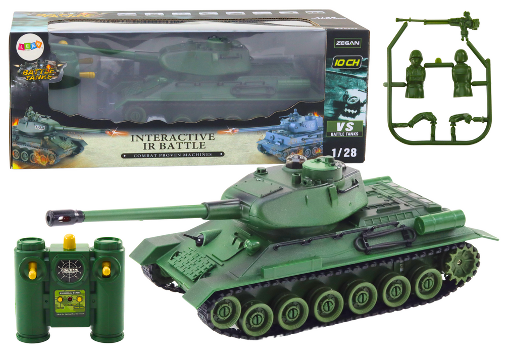 Fjernbetjening Military Tank 1:28, Roterende Turret, Grøn