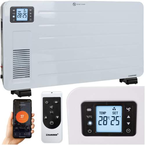 Elektrisk radiator med WiFi-styring – 2300W, hvid