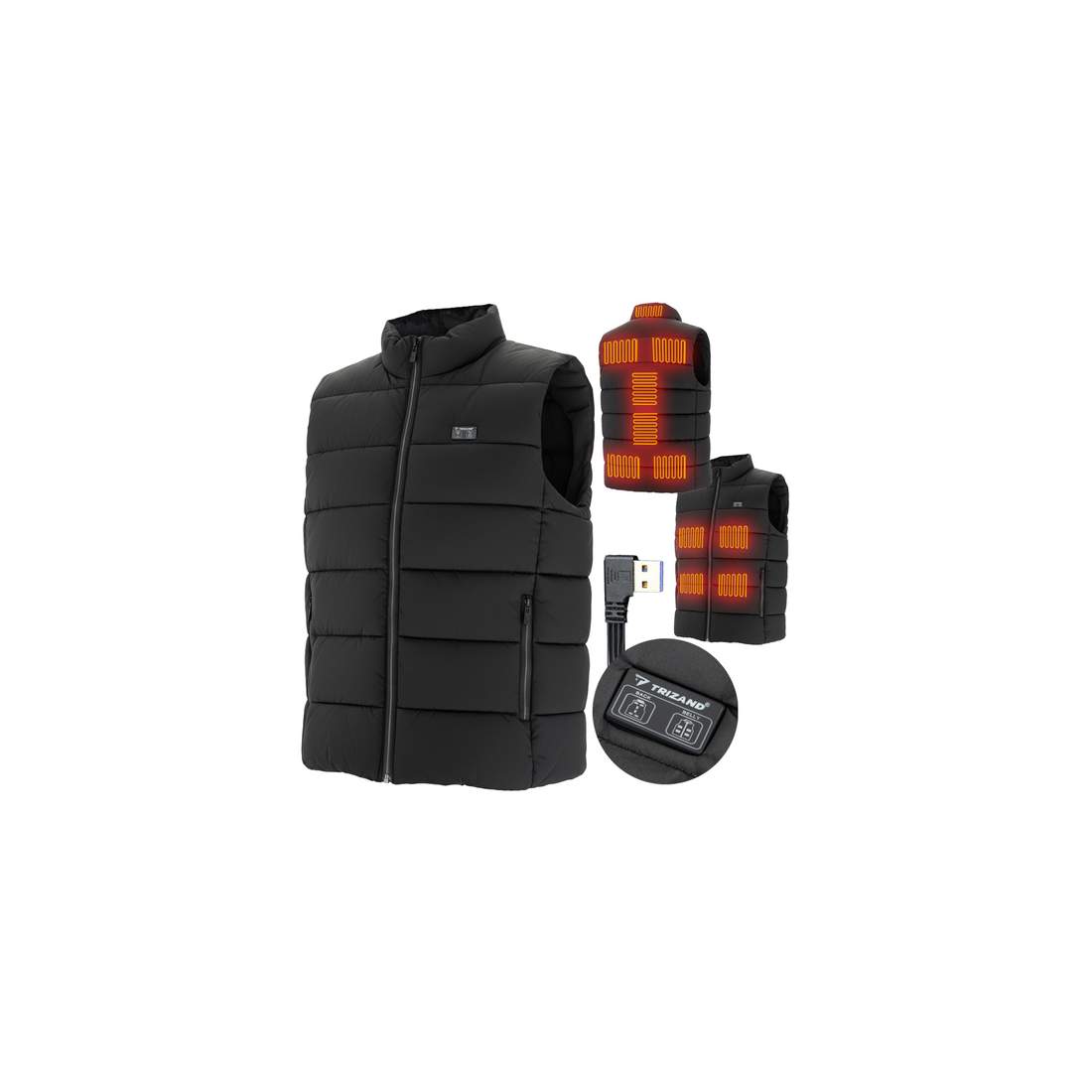 USB-värmeväst, 11 zoner, unisex XL, 3 värmenivåer | Hem & Hobby | Pryloteket
