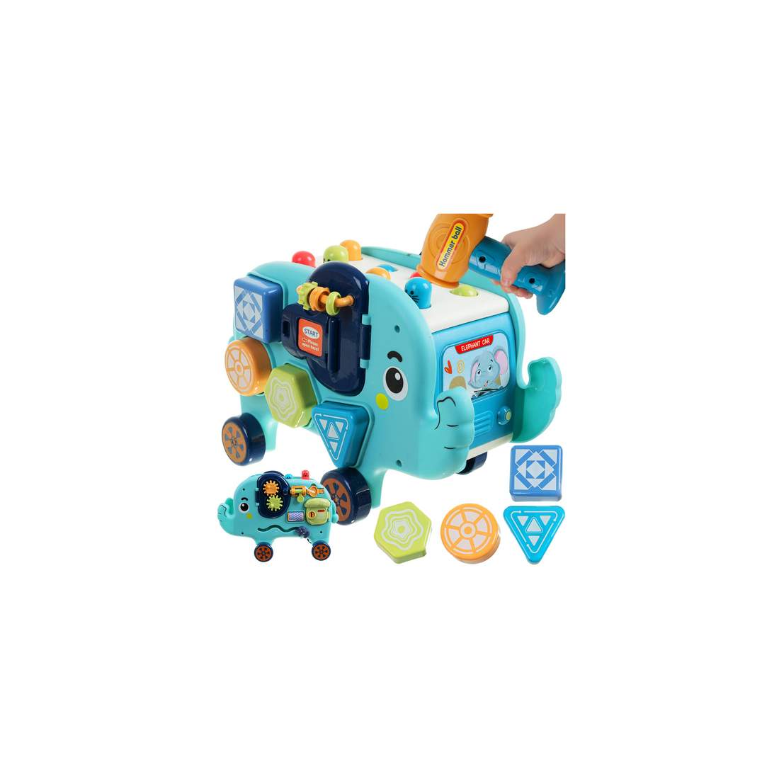 Interaktiv elefantleksak – Montessori-pussel och sensorisk lek | Hem & Hobby | Pryloteket