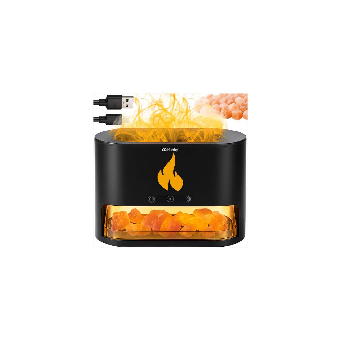 Aromaterapidiffusor med LED-eldstadseffekt, 250 ml | Hem & Hobby | Pryloteket